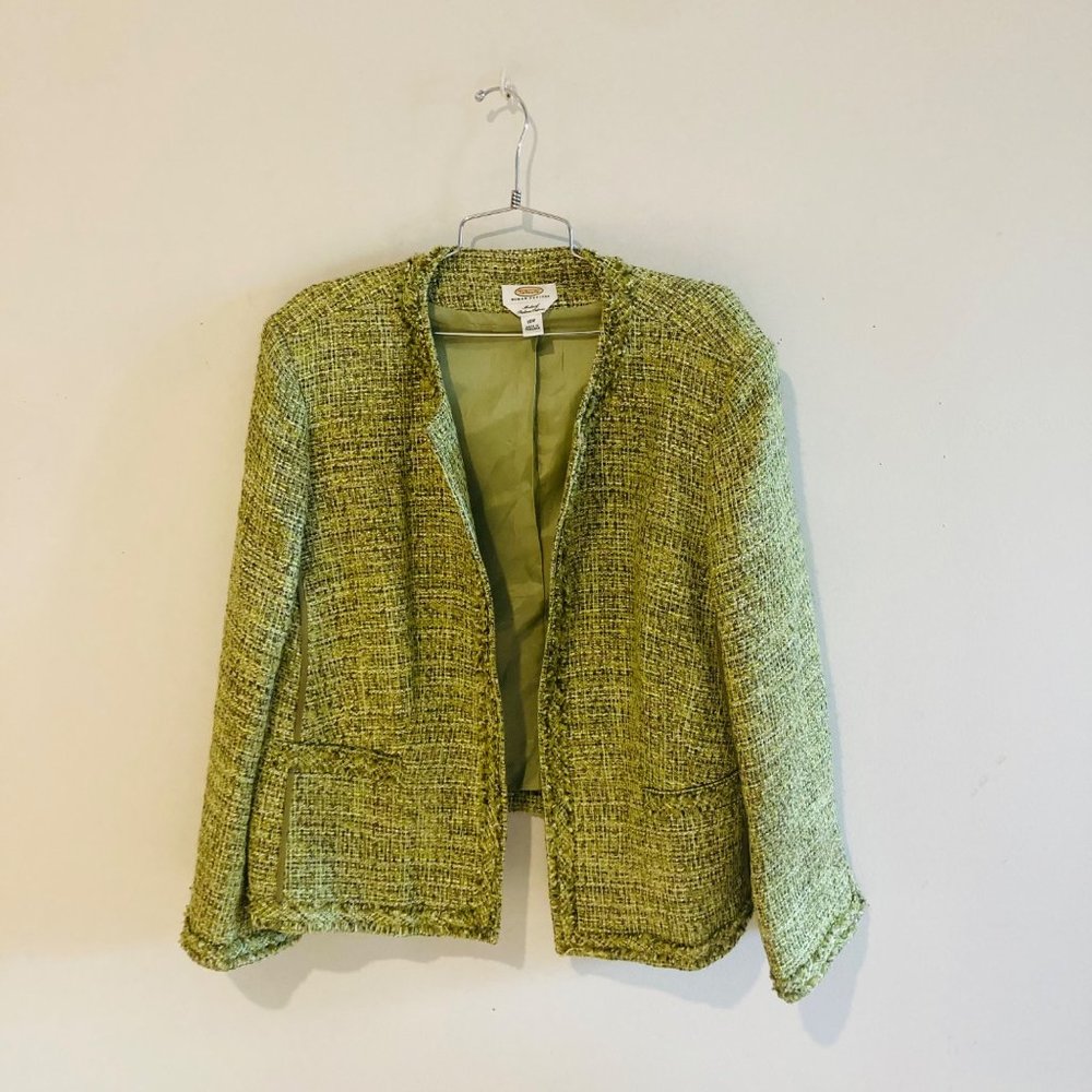 Talbots Green Woven Blazer Size 18W